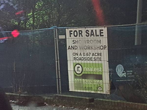 for sale sign garage site st denys rd feb 3 26