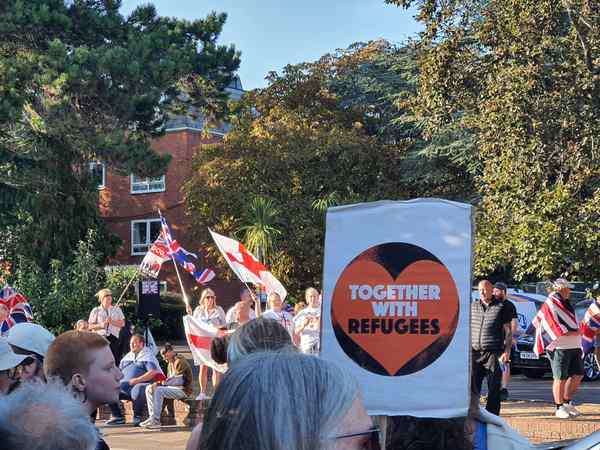 highfield house hotel protest both sides 20250822 175937