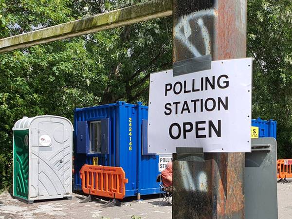 polling station at woodmill car park 7 5 26 600px