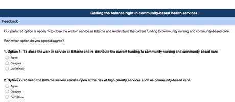 walk in centre consultation screenshot